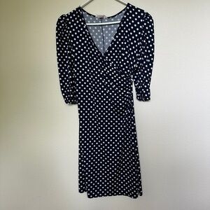 Navy and White Polka Dot Dress